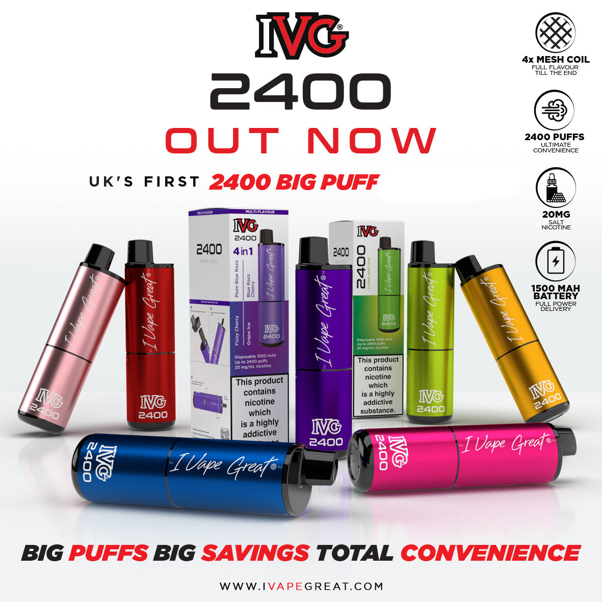 IVG 2400 Prefilled Kits 1X5 Compliant iVape Delivery IVG 2400 Prefilled Kits 1X5 Compliant iVape Delivery