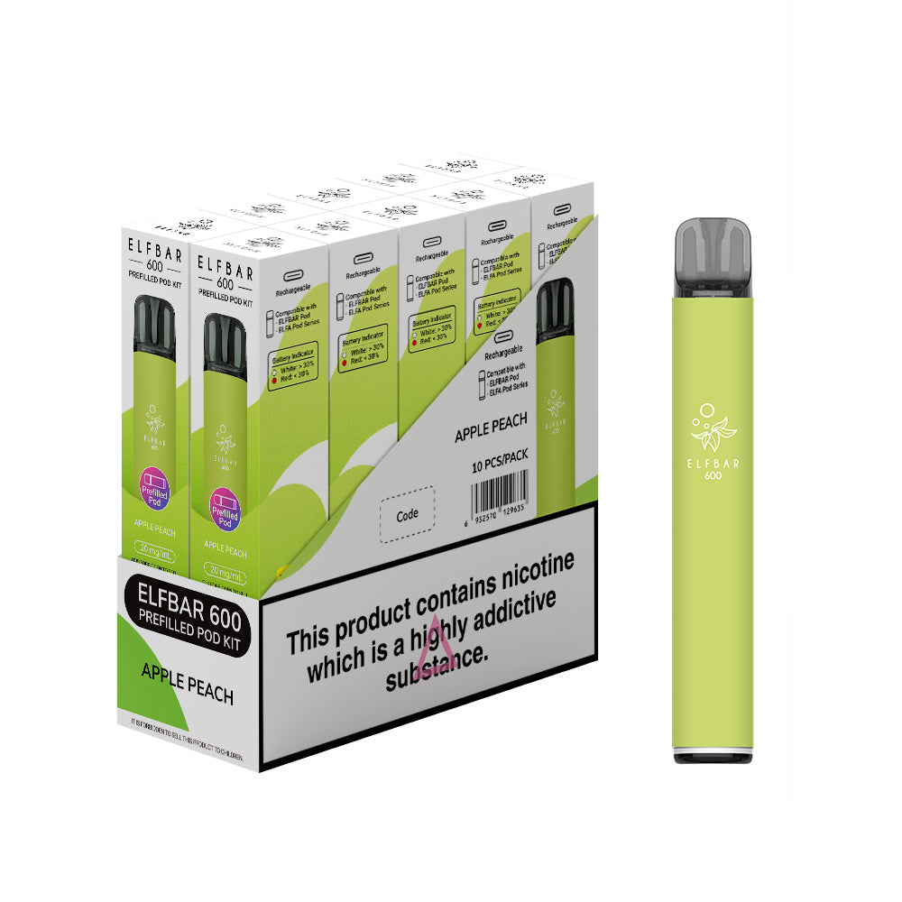 Elf Bar 600 Prefilled Kits 1X10 NEW Compliant