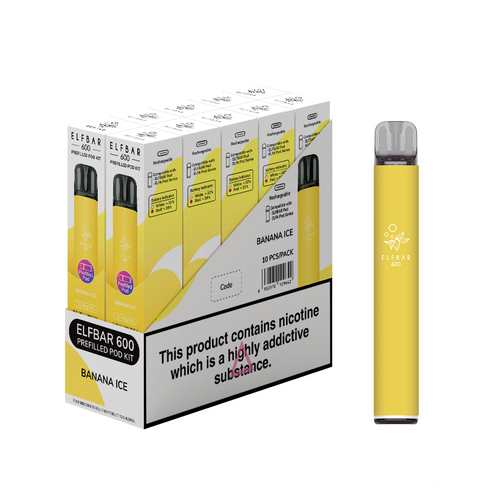 Elf Bar 600 Prefilled Kits 1X10 NEW Compliant