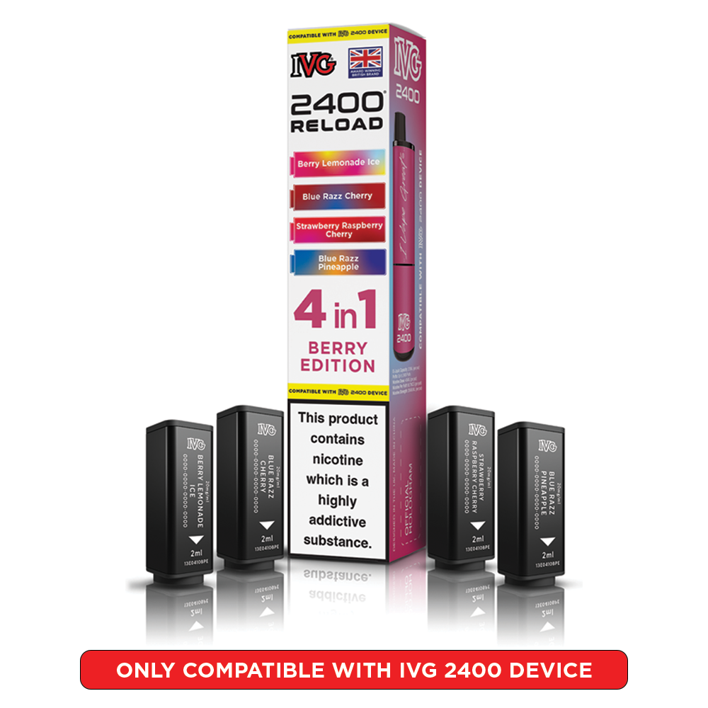 IVG 2400 Reloads Multi Flavour Prefilled Pods 1X5 Compliant