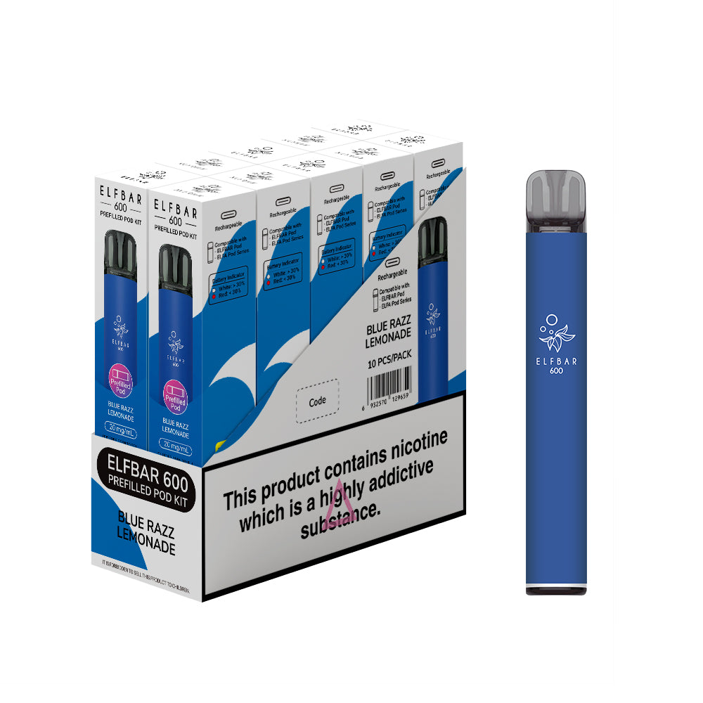 Elf Bar 600 Prefilled Kits 1X10 NEW Compliant