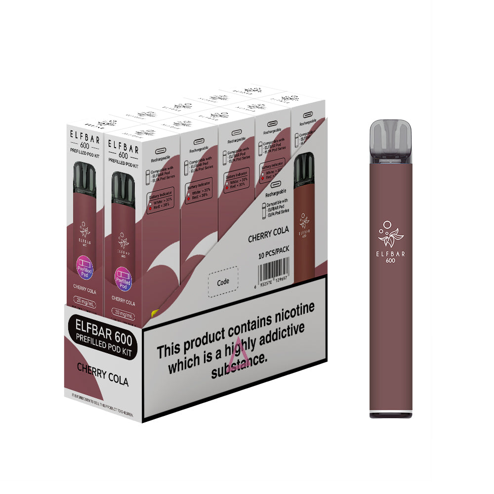 Elf Bar 600 Prefilled Kits 1X10 NEW Compliant