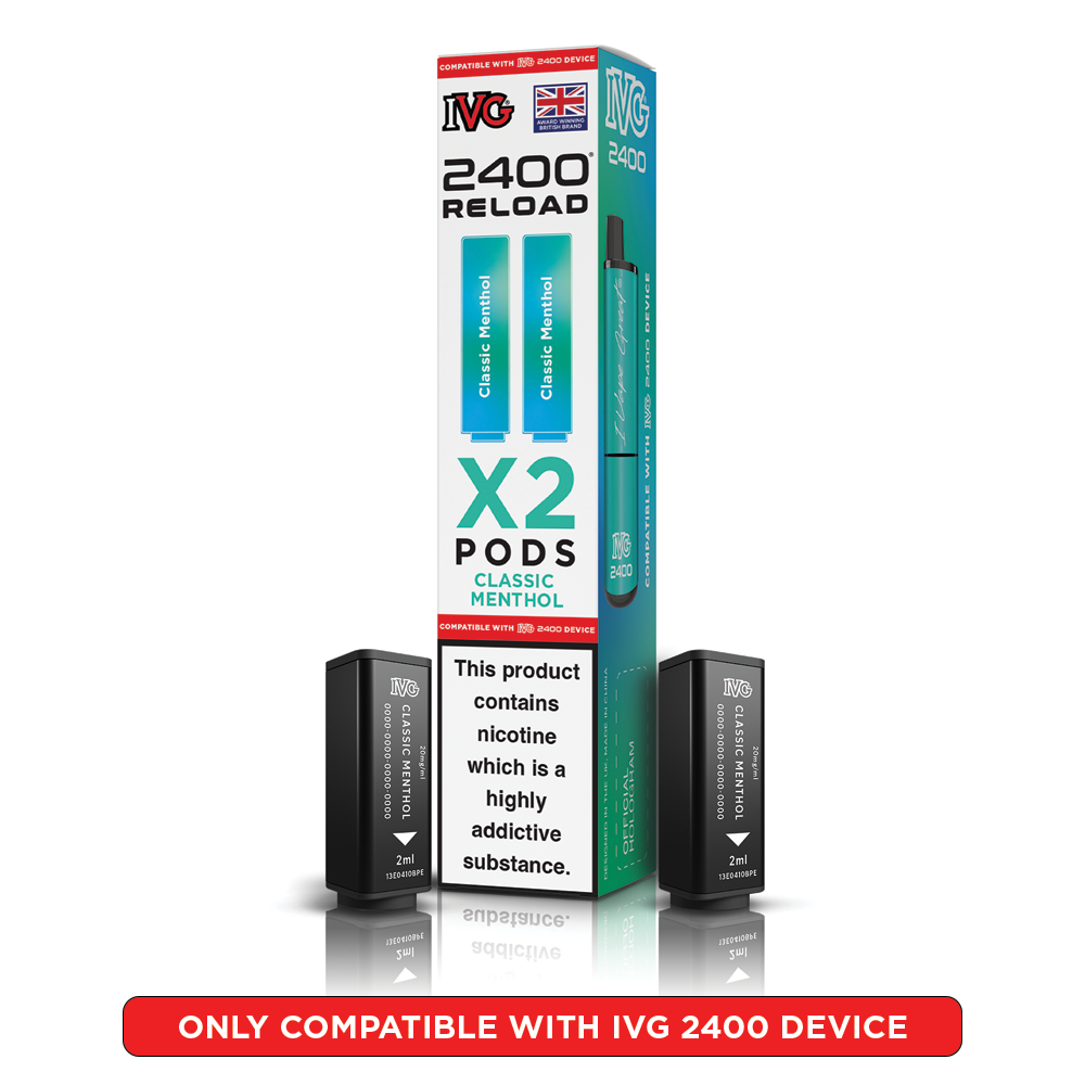 IVG 2400 Reloads Single Flavour Prefilled Pods 1X5 Compliant