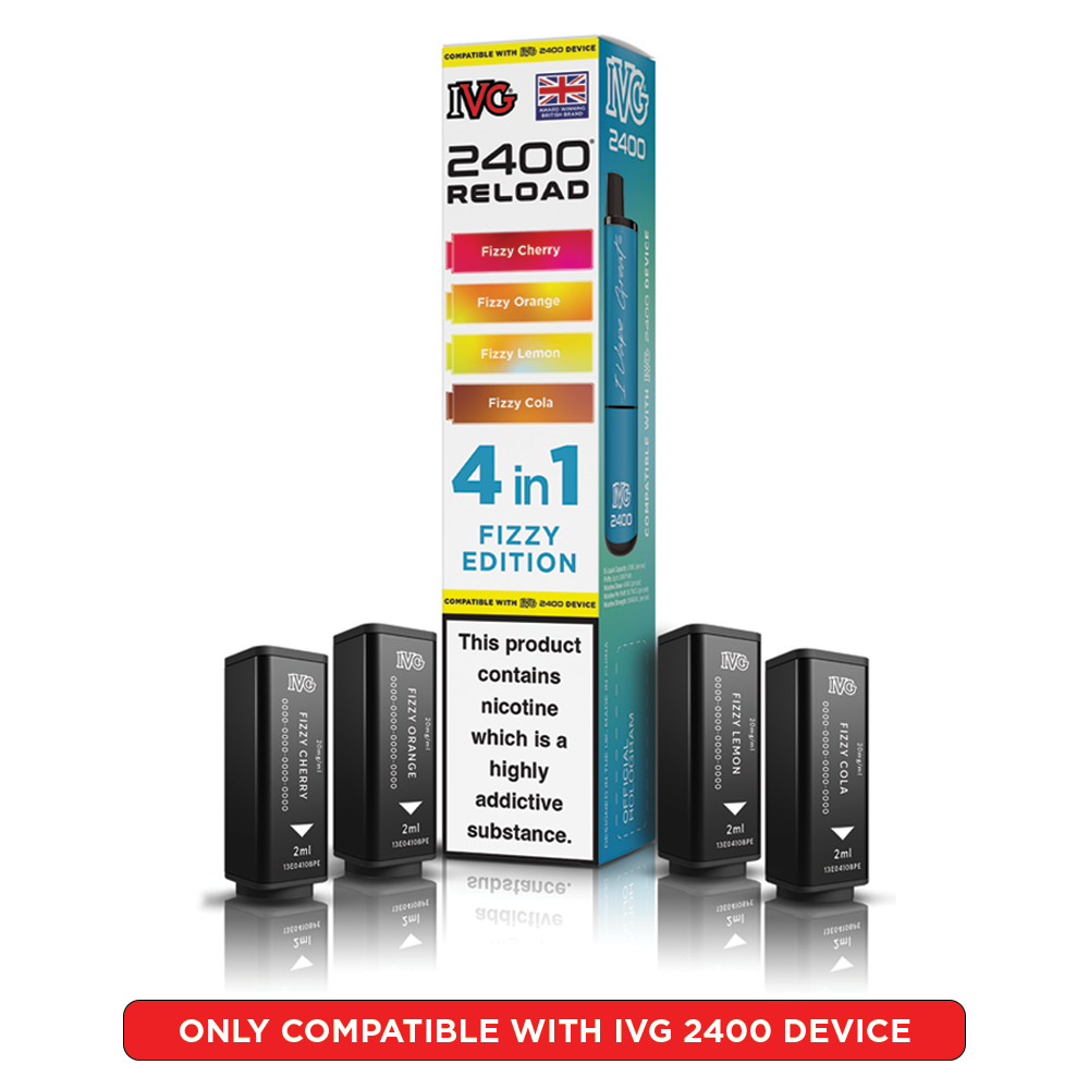 IVG 2400 Reloads Multi Flavour Prefilled Pods 1X5 Compliant