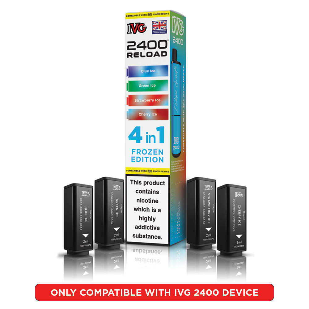 IVG 2400 Reloads Multi Flavour Prefilled Pods 1X5 Compliant