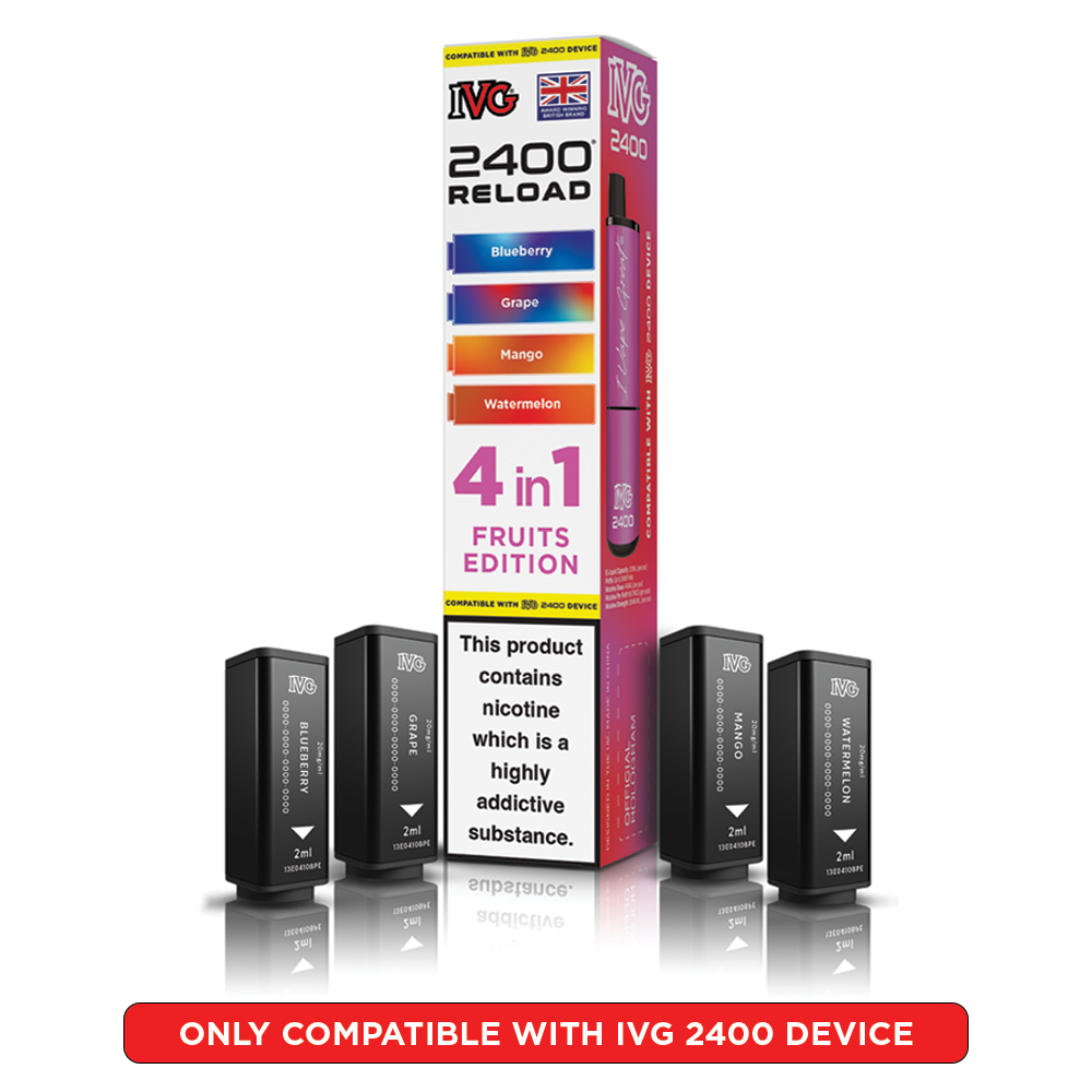 IVG 2400 Reloads Multi Flavour Prefilled Pods 1X5 Compliant