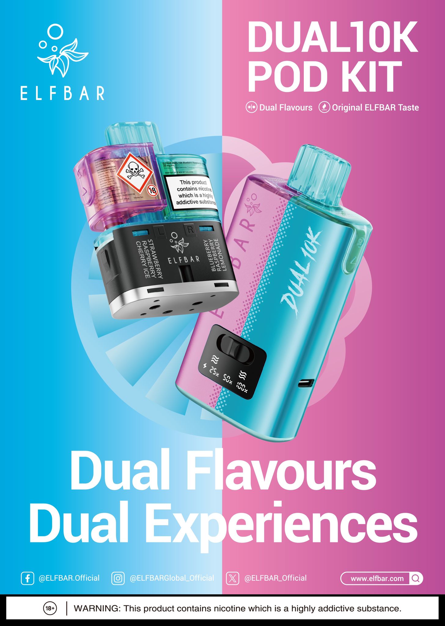 Elf Bar Dual 10K Prefilled Kits 1X5 Compliant iVape Delivery Elf Bar Dual 10K Prefilled Kits 1X5 Compliant iVape Delivery