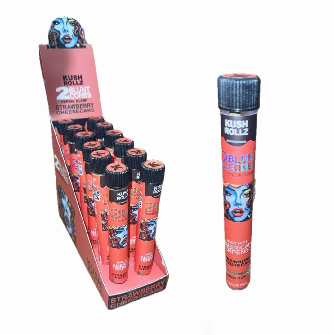 Kush Rollz Blunt Cones - Strawberry Cheesecake 1X12 ***NEW***