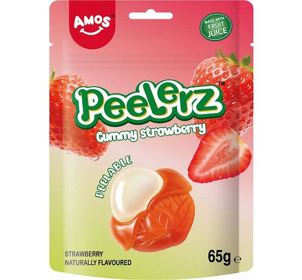 Amos Peelerz - Gummy Strawberry 65g 1X24 ***NEW***