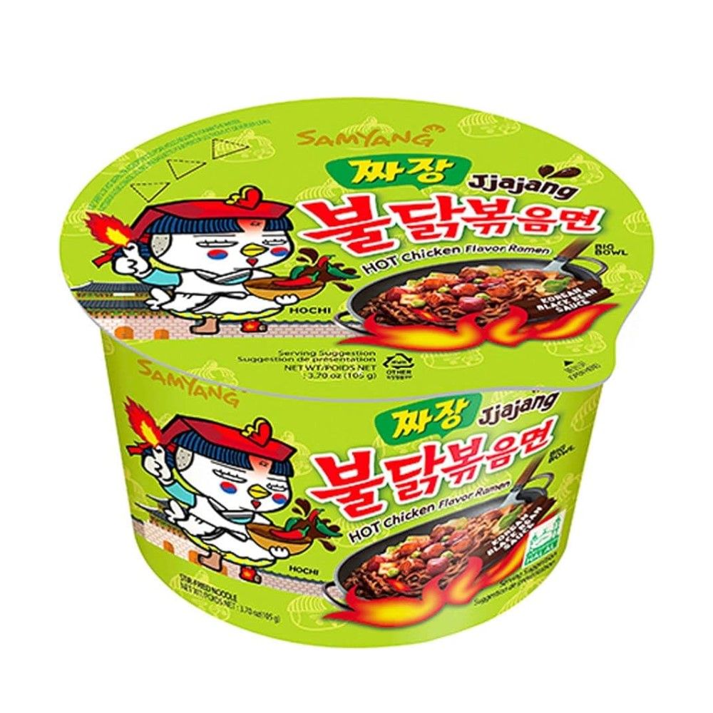 Samyang Buldak Jjajang Black Bean Hot Chicken Flavour Noodles 105g 1X16