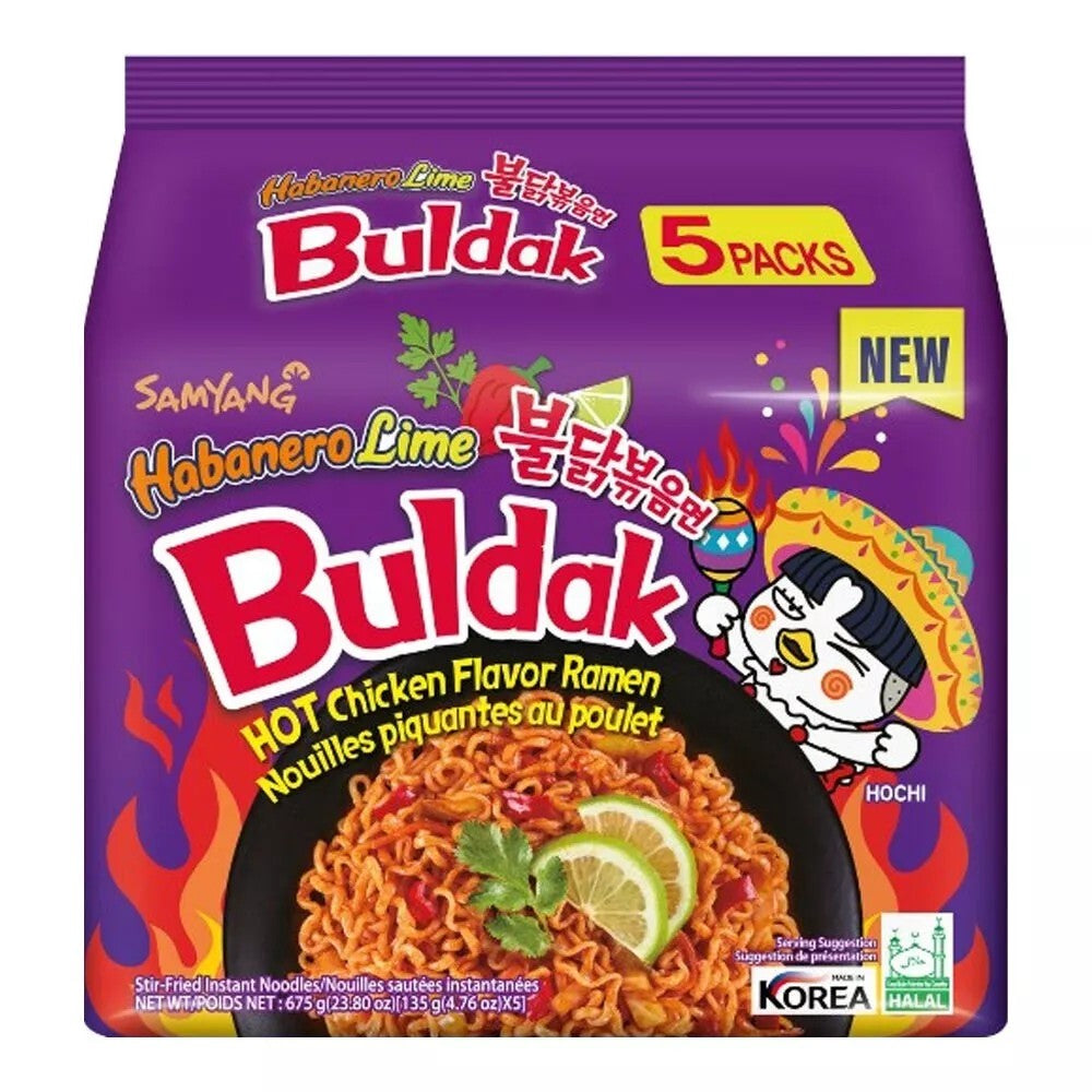 Samyang Buldak Habanero Lime Flavour Ramen Noodles 135g 1X5