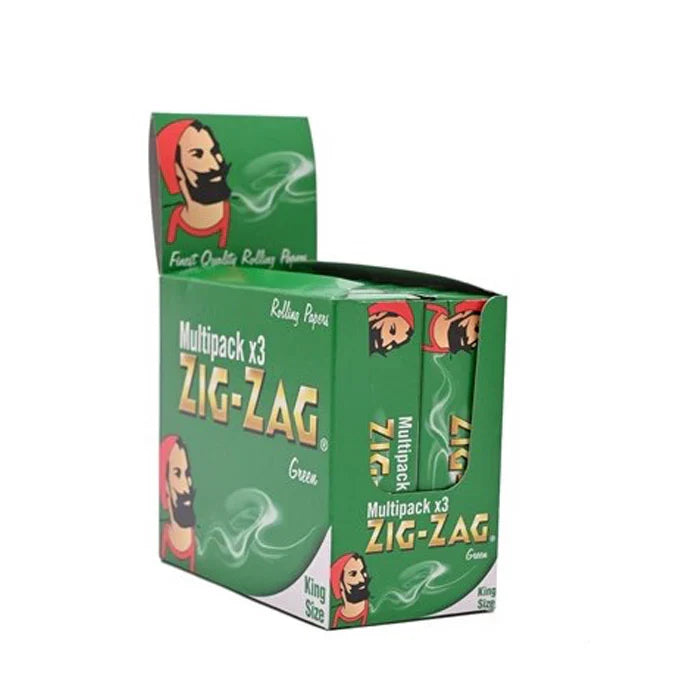Zig Zag Green Rolling Papers 1X12