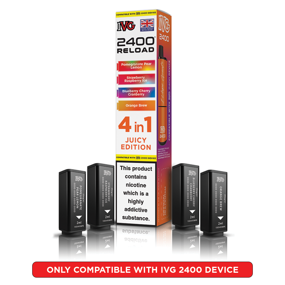 IVG 2400 Reloads Multi Flavour Prefilled Pods 1X5 Compliant