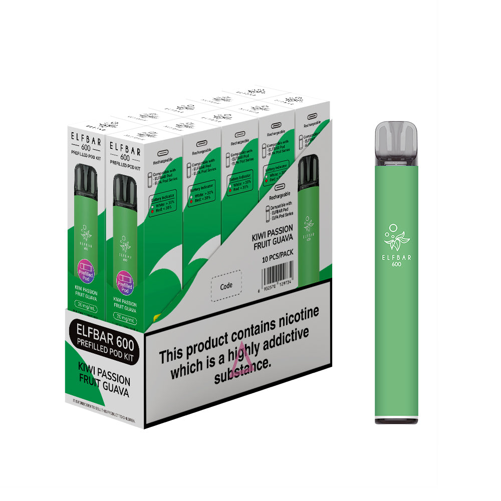 Elf Bar 600 Prefilled Kits 1X10 NEW Compliant