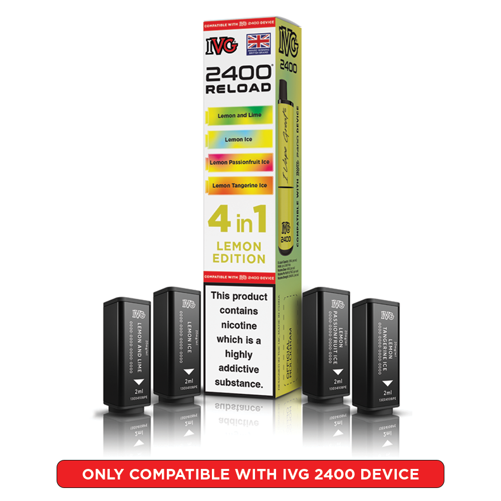 IVG 2400 Reloads Multi Flavour Prefilled Pods 1X5 Compliant
