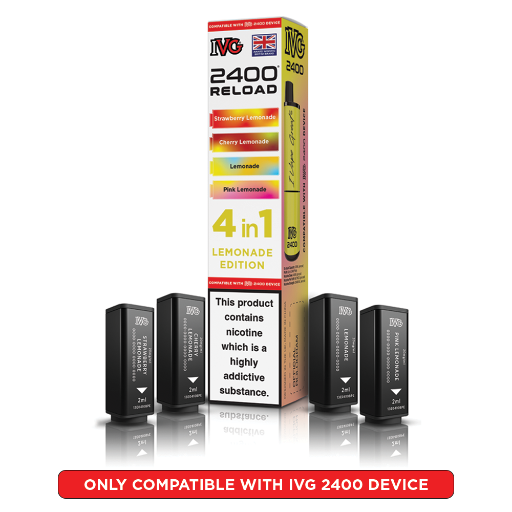 IVG 2400 Reloads Multi Flavour Prefilled Pods 1X5 Compliant