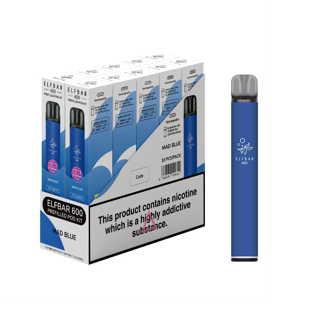 Elf Bar 600 Prefilled Kits 1X10 NEW Compliant