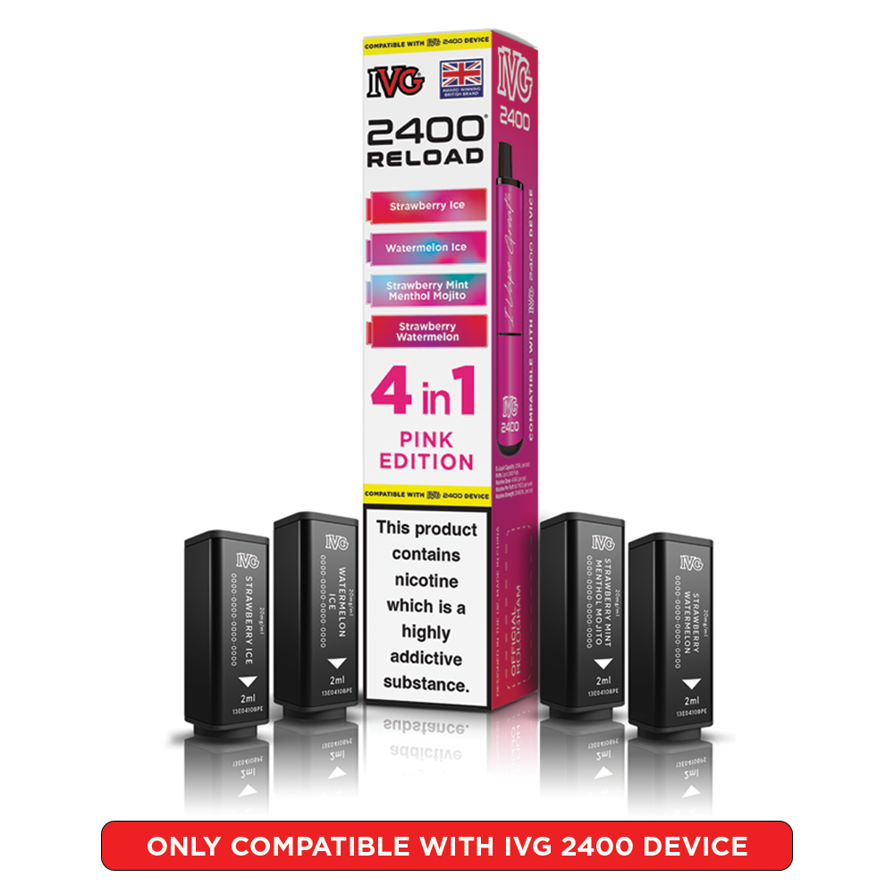 IVG 2400 Reloads Multi Flavour Prefilled Pods 1X5 Compliant