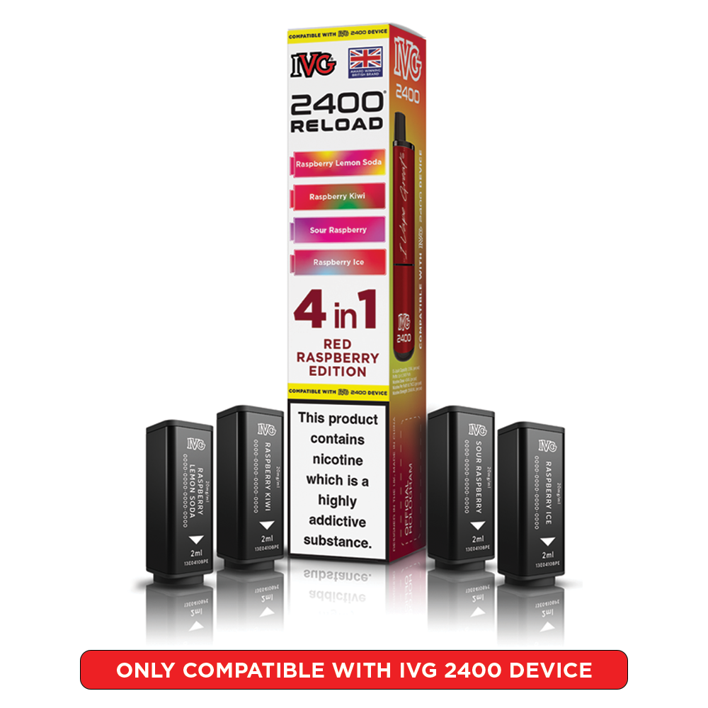 IVG 2400 Reloads Multi Flavour Prefilled Pods 1X5 Compliant