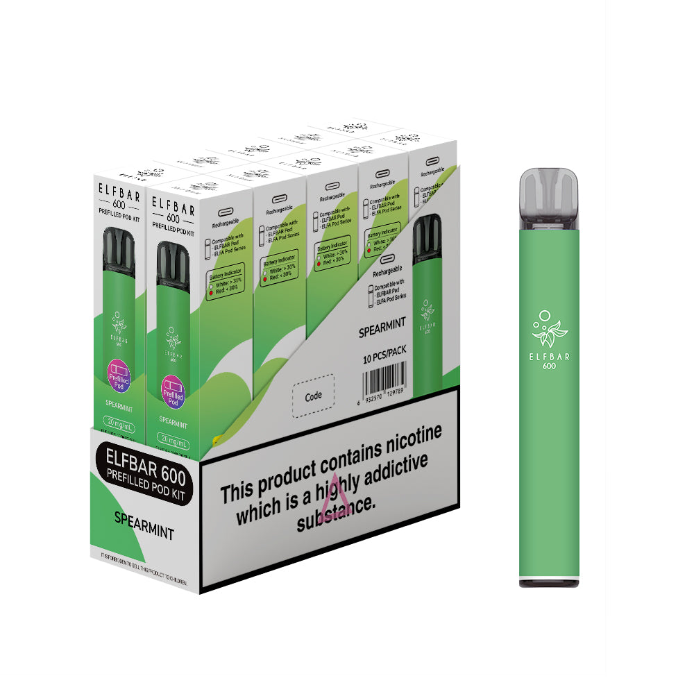 Elf Bar 600 Prefilled Kits 1X10 NEW Compliant
