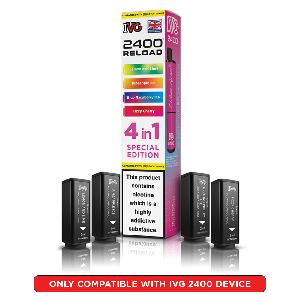 IVG 2400 Reloads Multi Flavour Prefilled Pods 1X5 Compliant