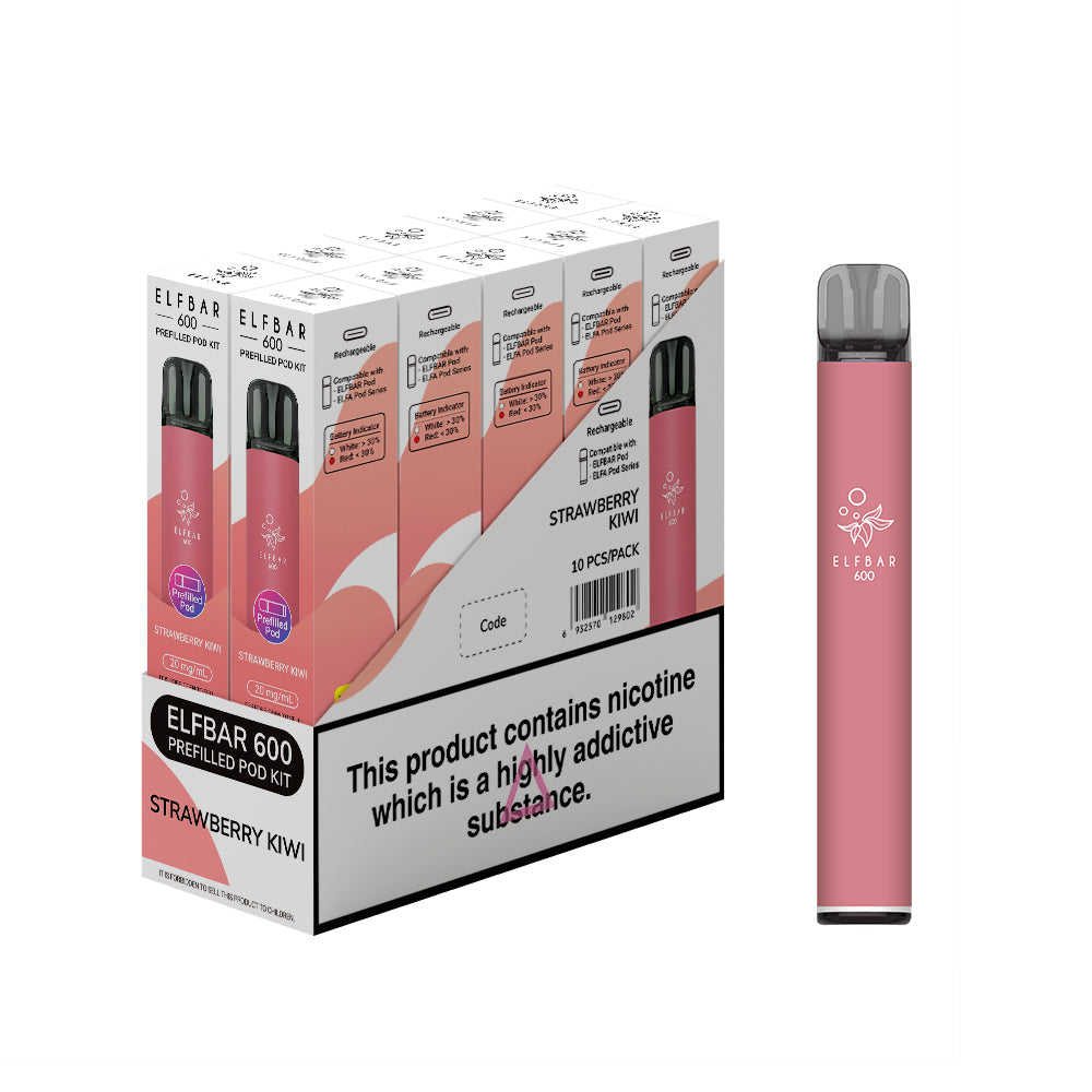 Elf Bar 600 Prefilled Kits 1X10 NEW Compliant