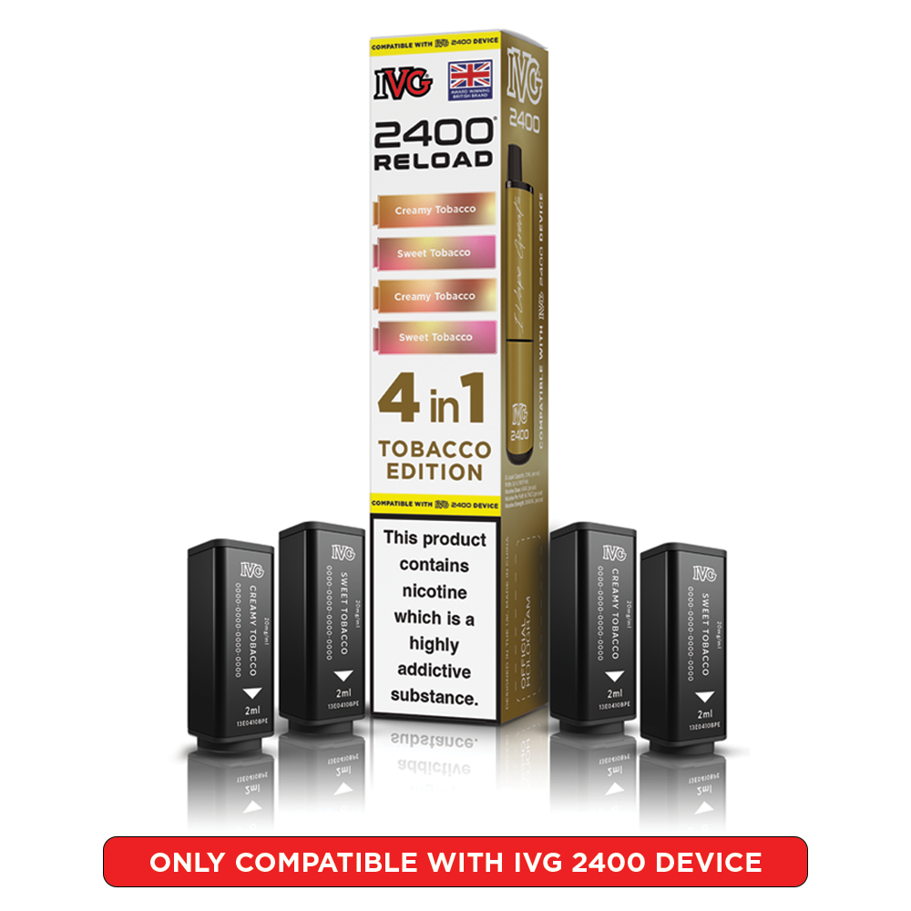 IVG 2400 Reloads Multi Flavour Prefilled Pods 1X5 Compliant