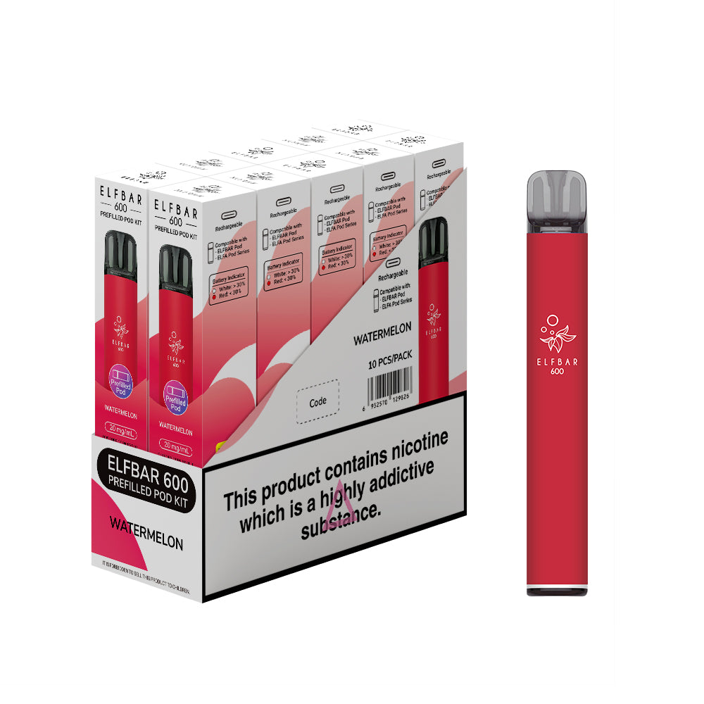 Elf Bar 600 Prefilled Kits 1X10 NEW Compliant