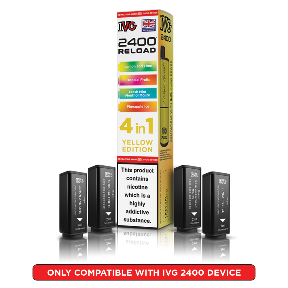 IVG 2400 Reloads Multi Flavour Prefilled Pods 1X5 Compliant