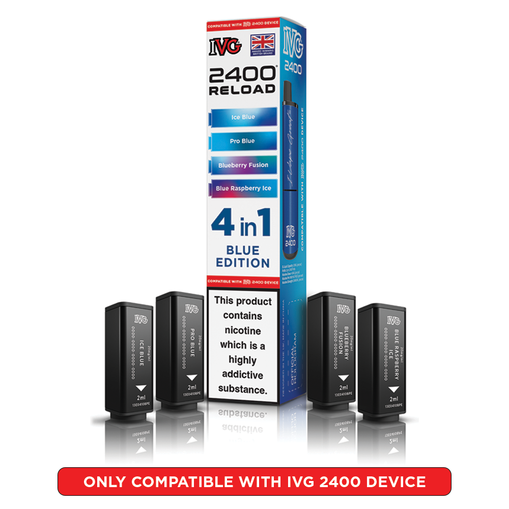 IVG 2400 Reloads Multi Flavour Prefilled Pods 1X5 Compliant