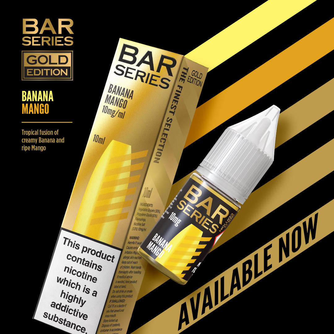 Bar Series Nic Salts Gold Edition 10ml 10mg and 20mg 1x10