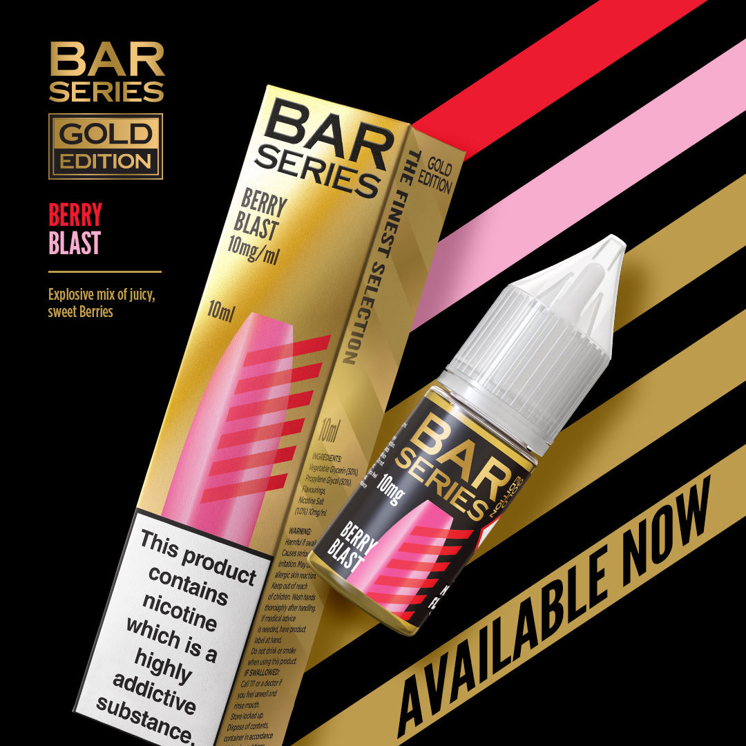 Bar Series Nic Salts Gold Edition 10ml 10mg and 20mg 1x10