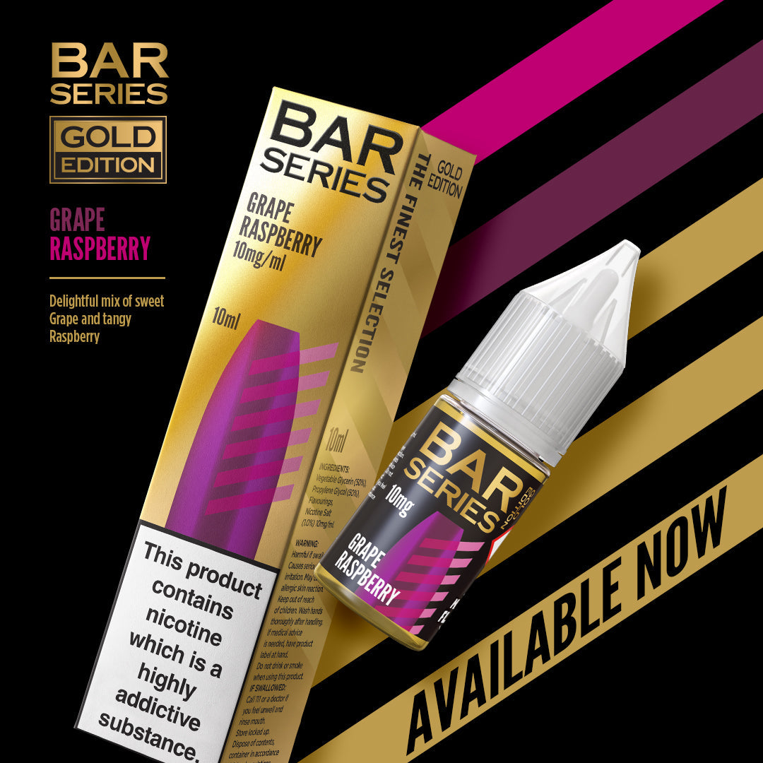 Bar Series Nic Salts Gold Edition 10ml 10mg and 20mg 1x10