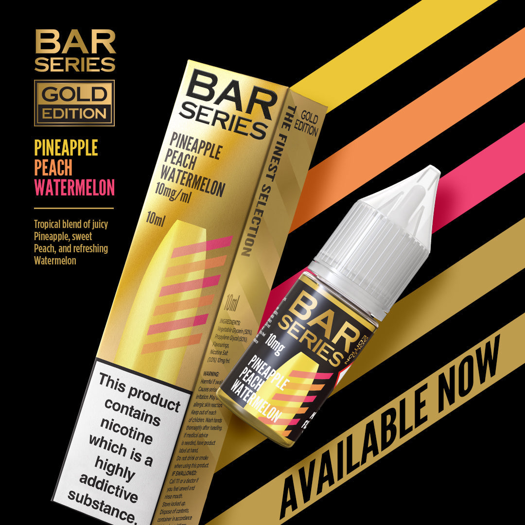 Bar Series Nic Salts Gold Edition 10ml 10mg and 20mg 1x10