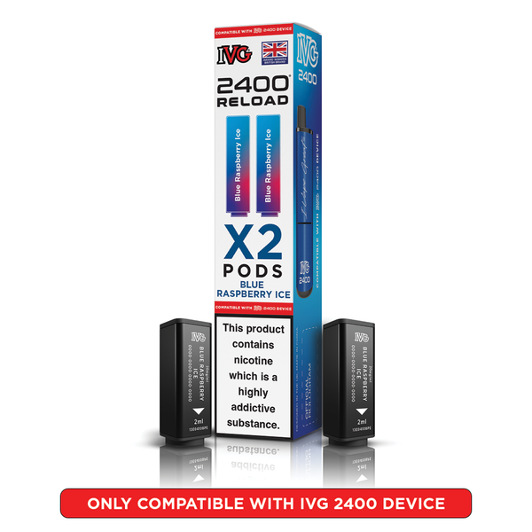 IVG 2400 Reloads Single Flavour Prefilled Pods 1X5 Compliant
