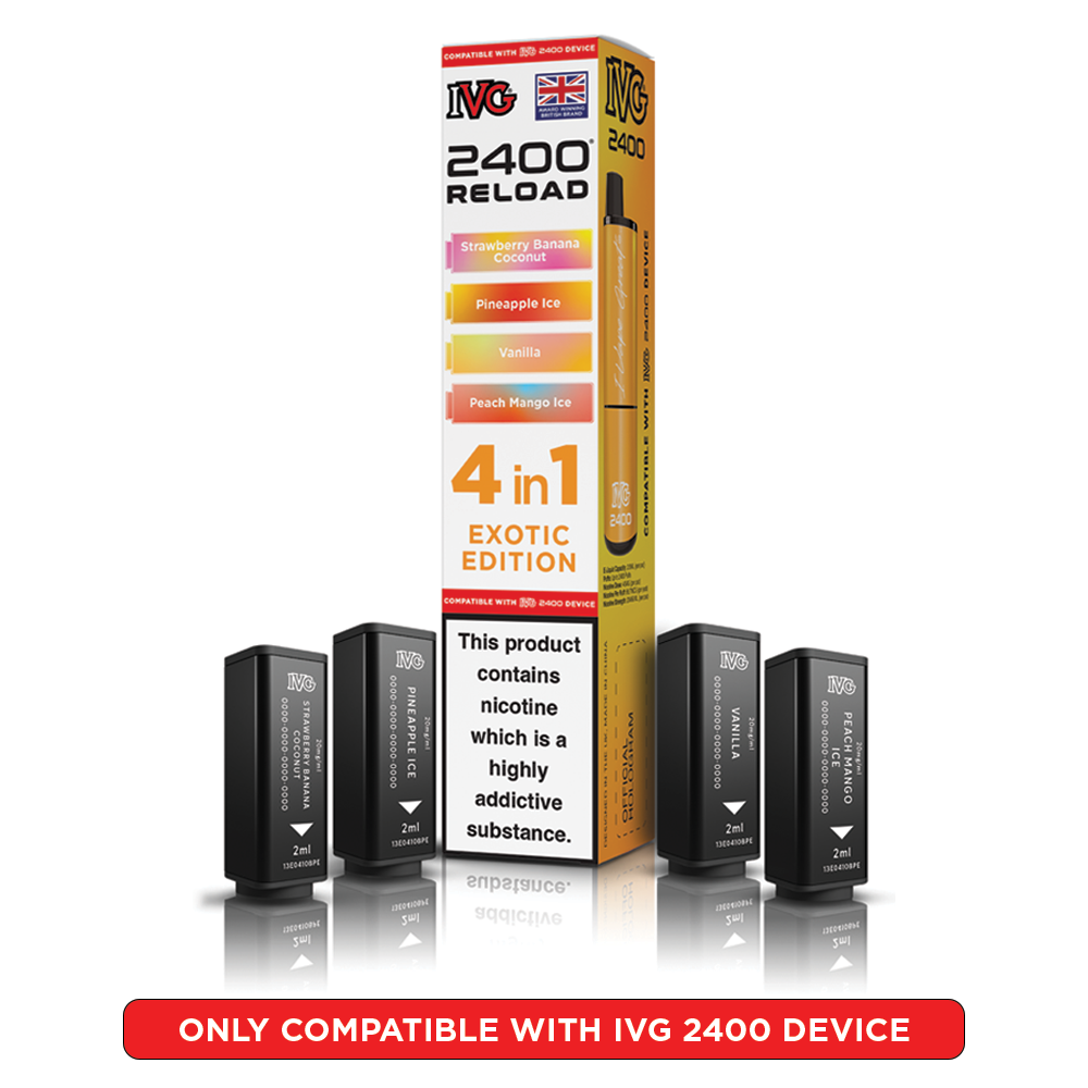 IVG 2400 Reloads Multi Flavour Prefilled Pods 1X5 Compliant