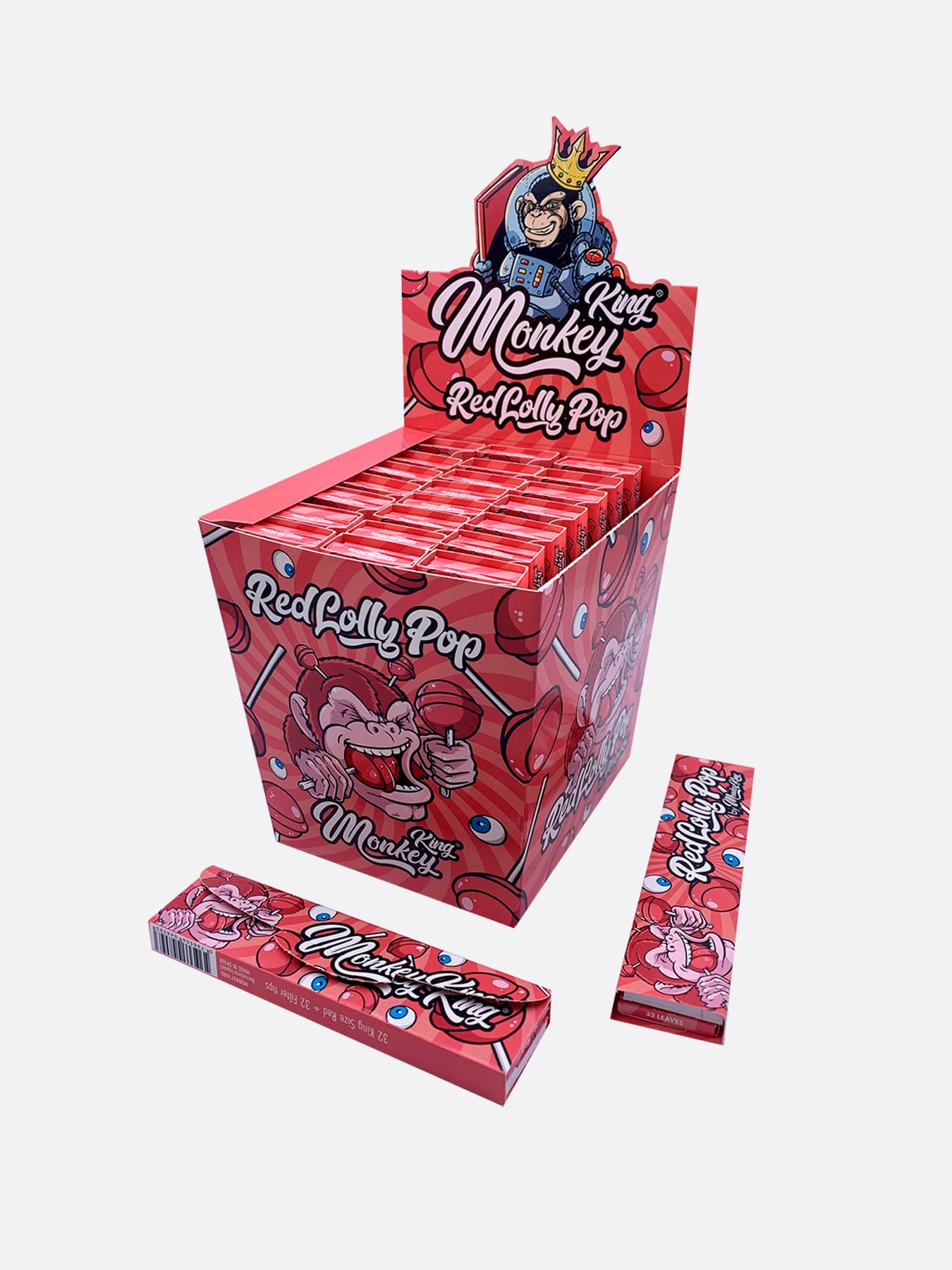 Monkey King Red Lolipop Scented Rolling Papers 1X24