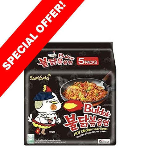 Samyang Buldak Hot Chicken Flavour Ramen Noodles 140g 1X5 *SPECIAL OFFER*