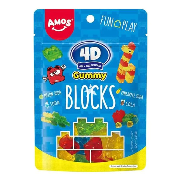 Amos 4D Gummy Blocks 72g 1X12 ***NEW***