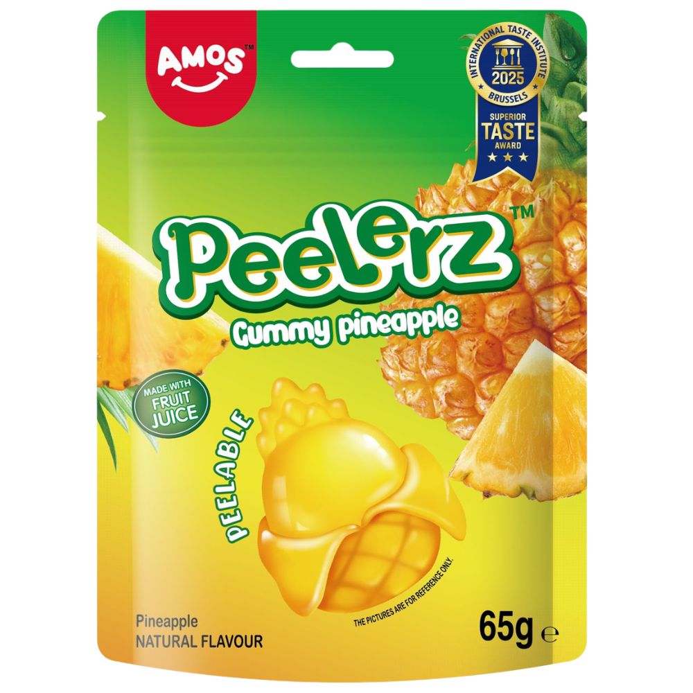 Amos Peelerz (Halal) - Gummy Pineapple 65g 1X12 ***NEW***