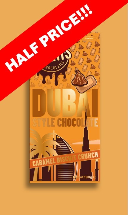 DD Dubai Style Choclate - Caramel Biscuit Crunch 190g ***PAST BEST BEFORE***
