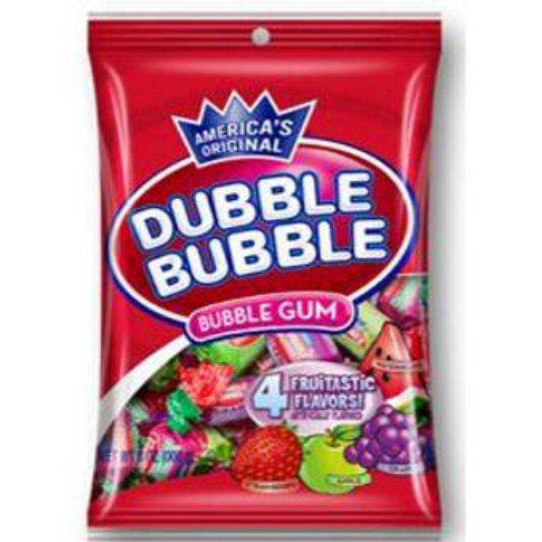 Dubble Bubble Bubblegum 4 Flavours Peg Bags 1X12 180g