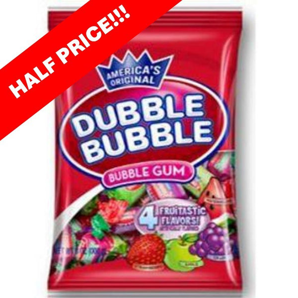 Dubble Bubble Bubblegum 4 Flavours Peg Bags 1X12 180g