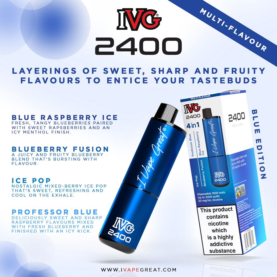 IVG 2400 Disposable Vape Pods 1X5 pack