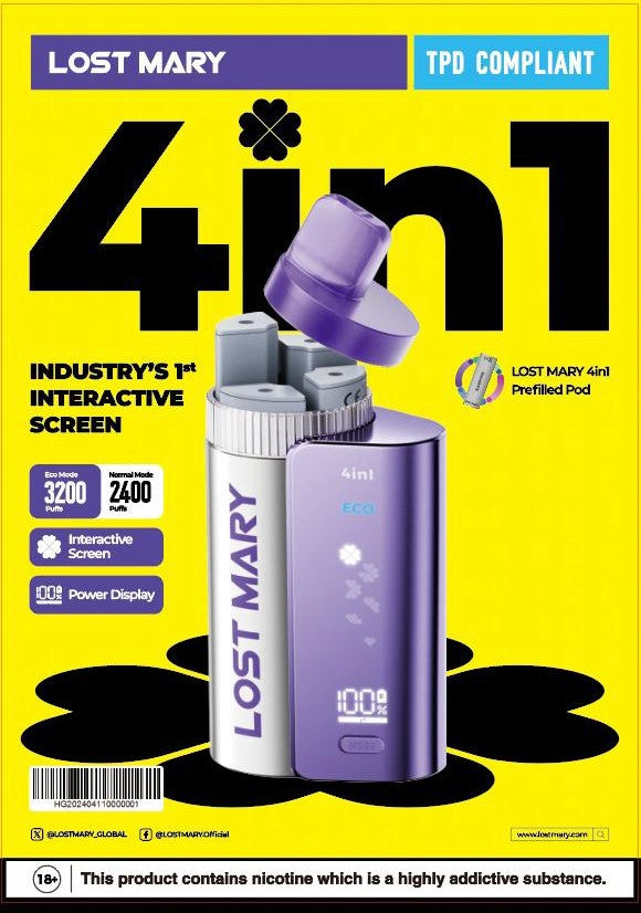 Lost Mary 4in1 Disposable Vape Kit Systems 1X5