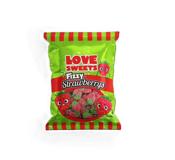 Love Sweets Fizzy Strawberries 1X18 95g *PAST BEST BEFORE*