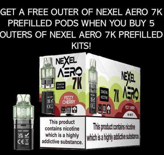 Nexel Aero 7K Prefilled Pods 1X5 ***NEW***