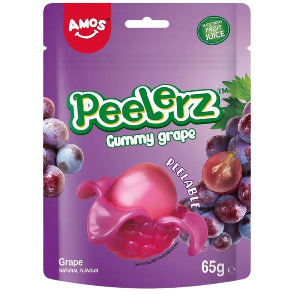 Amos Peelerz (Halal) - Gummy Grape 65g 1X12 ***NEW***