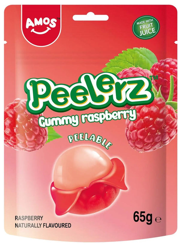 Amos Peelerz - Gummy Raspberry 65g 1X24 ***NEW***