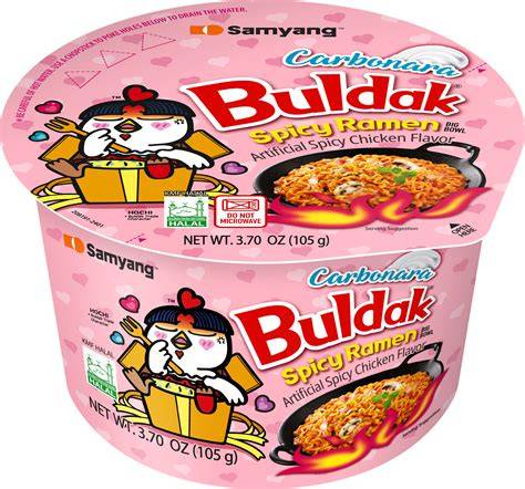 Samyang Buldak Carbonara Spicy Ramen Noodles Bowl 105g 1X6 ***NEW***